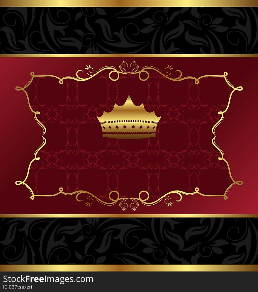 Ornate decorative background with crown