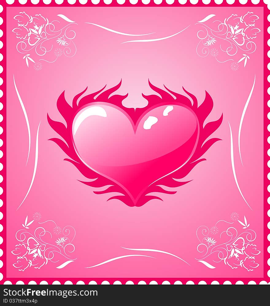 Romantic stamp for Valentine s day