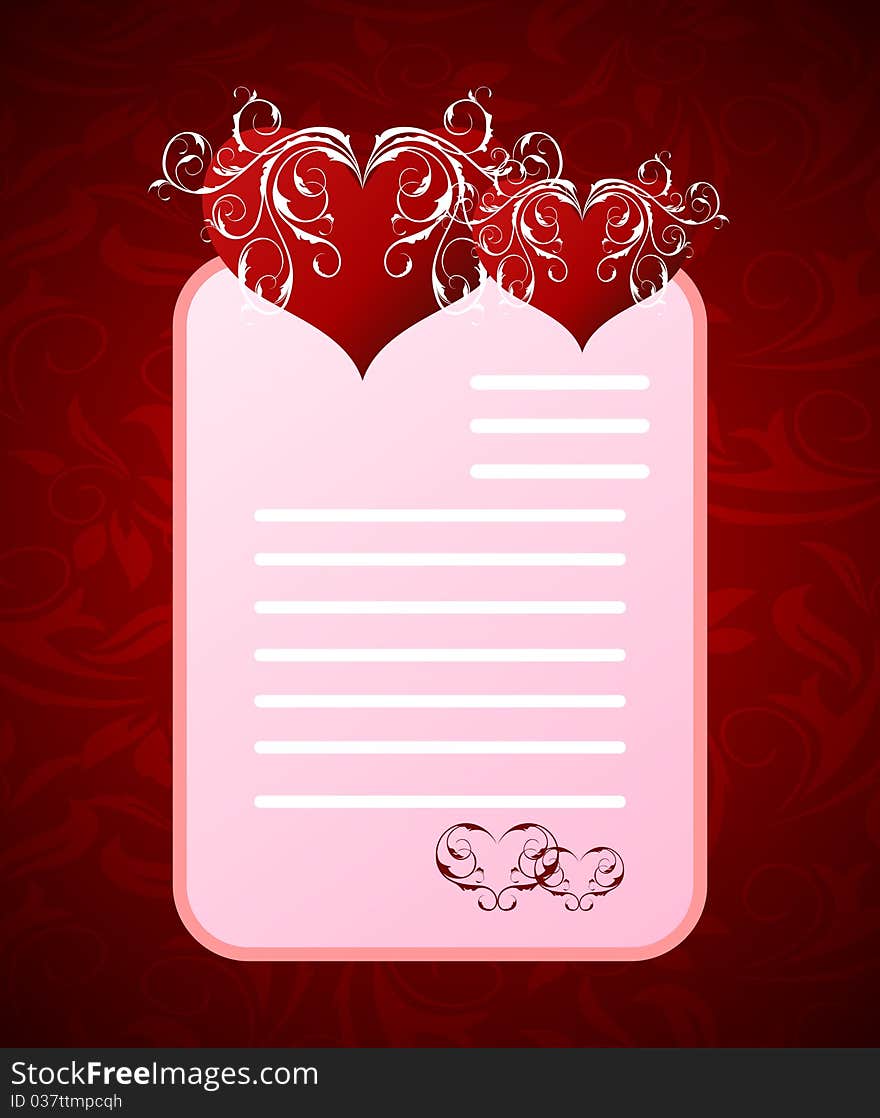 Illustration romantic letter for Valentine's day - vector