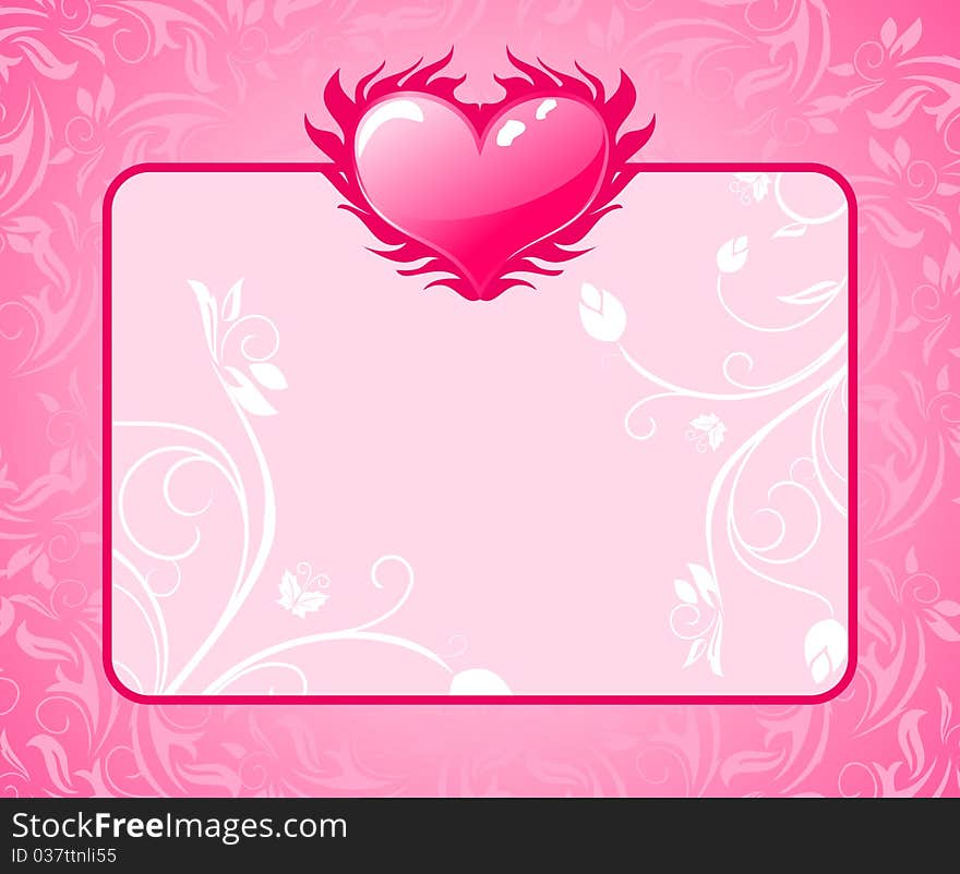 Illustration congratulation card with heart for Valentine's day - vector. Illustration congratulation card with heart for Valentine's day - vector