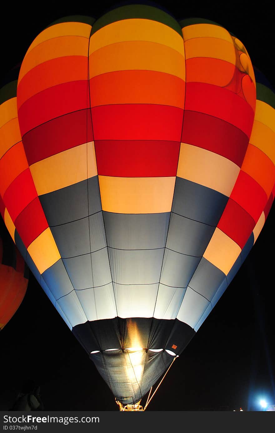 Hot Air Balloon At Night.