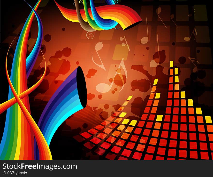 Music background with color horn