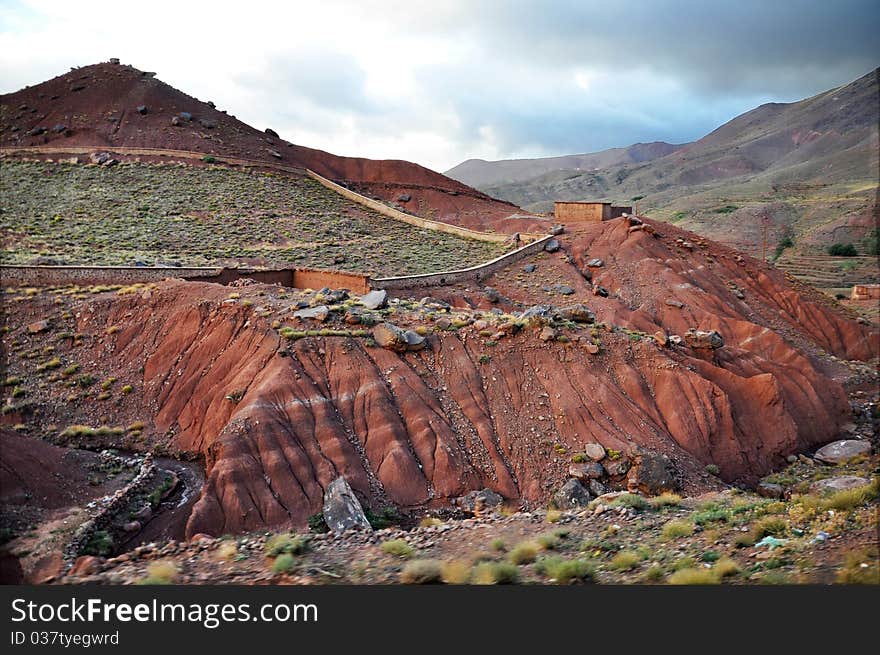 Morocco panorama of atlas mountains