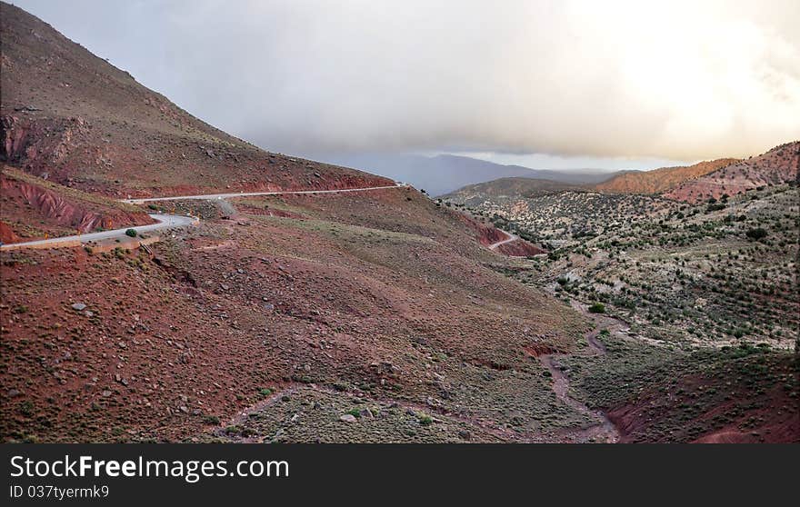 Morocco panorama of atlas mountains