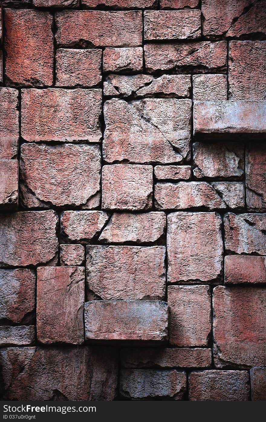 Texture of red stone wall