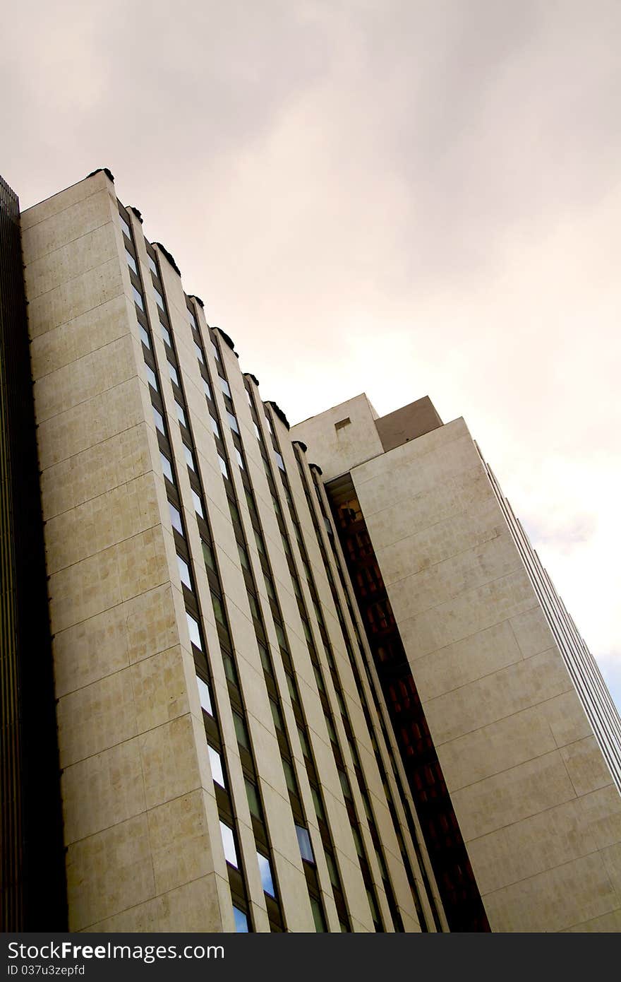 Modern building on a cloudy day. Modern building on a cloudy day