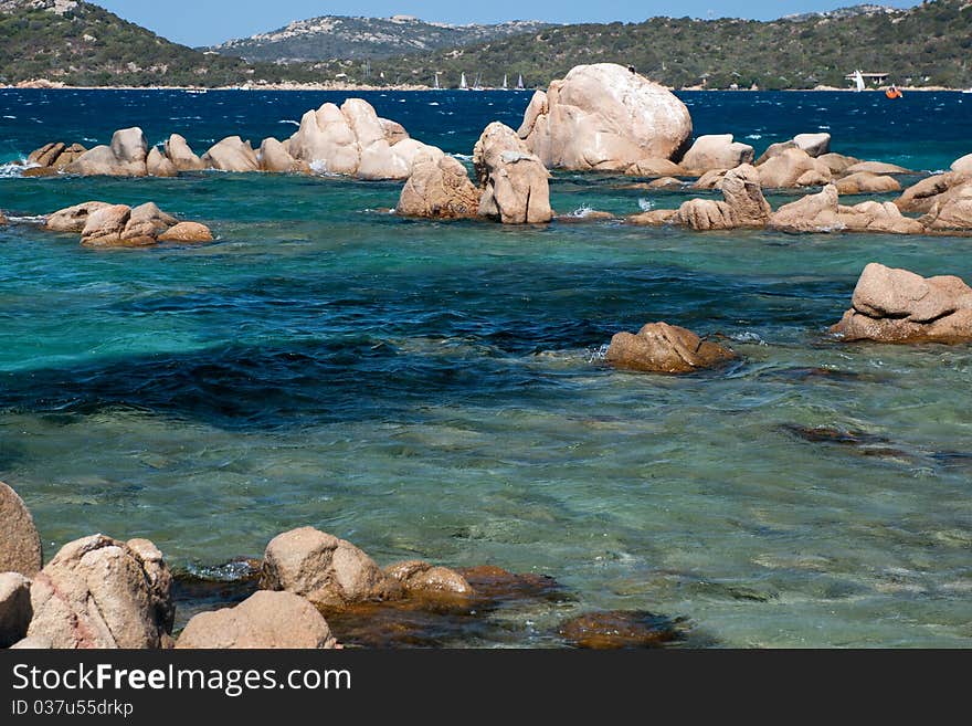 Sea of many colors in Sardinia