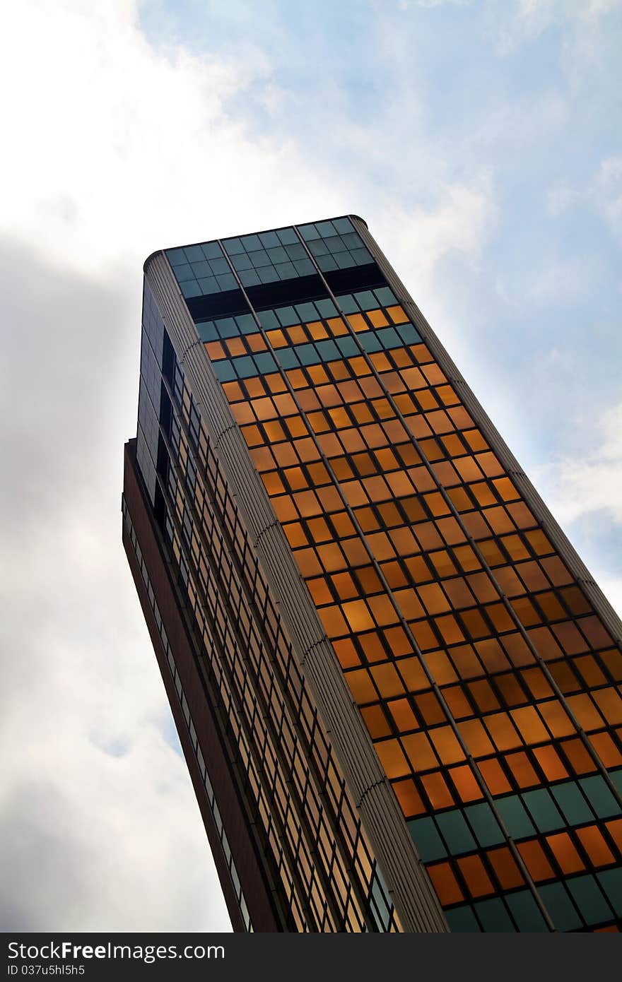 Modern building on a cloudy day. Modern building on a cloudy day