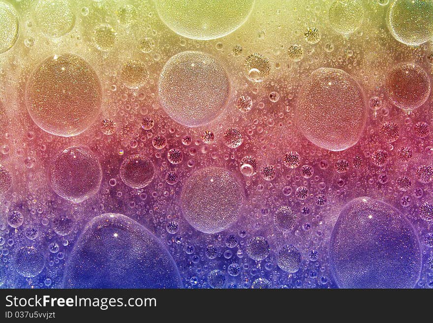 Water droplets of different sizes