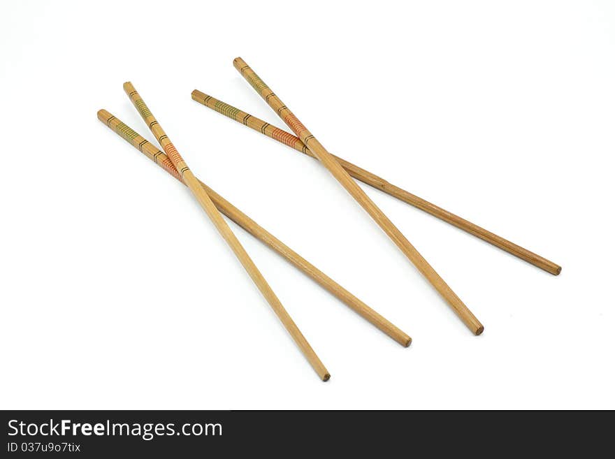 Two pairs of wooden chopsticks