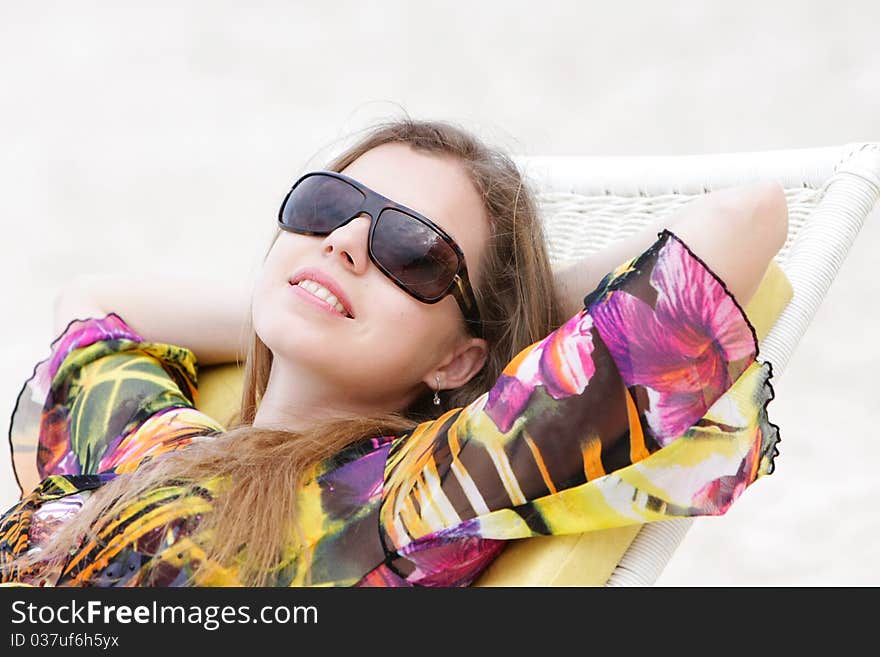 Young Woman On Natural Background