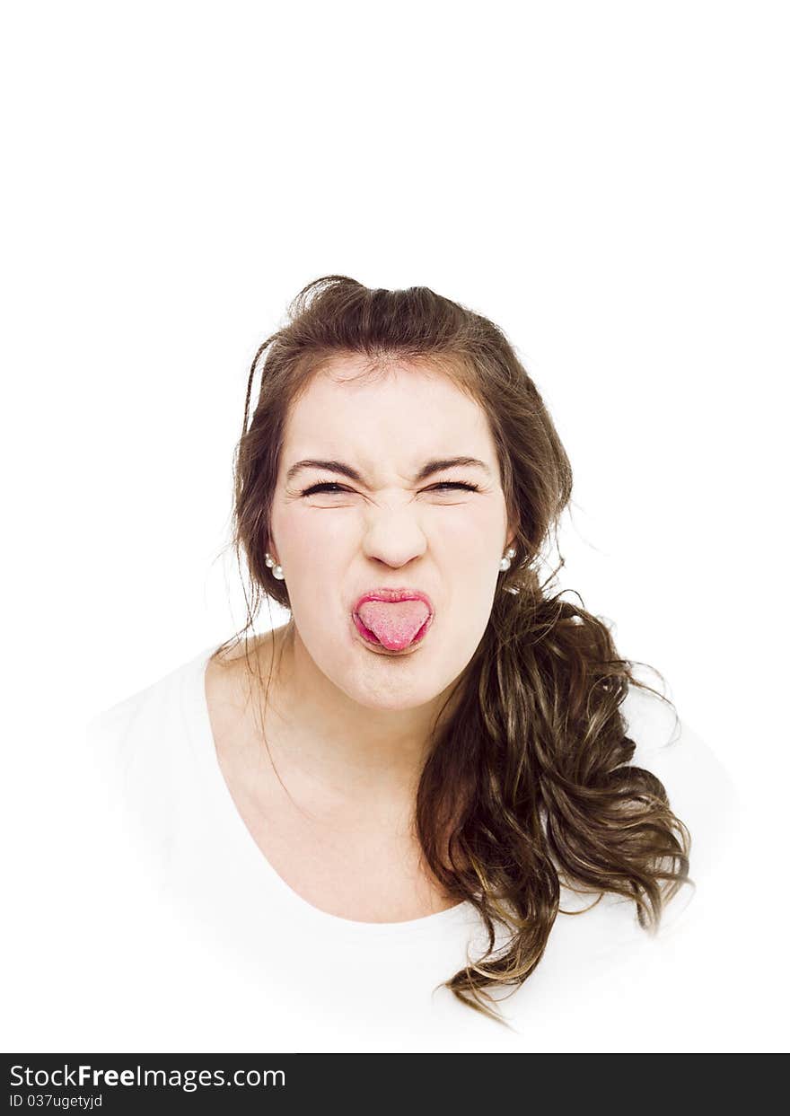 Young woman making a funny face