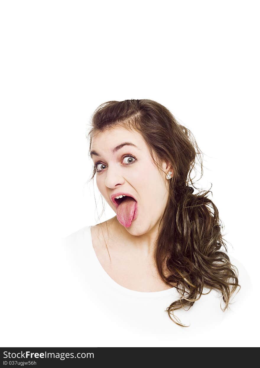 Young woman making a funny face