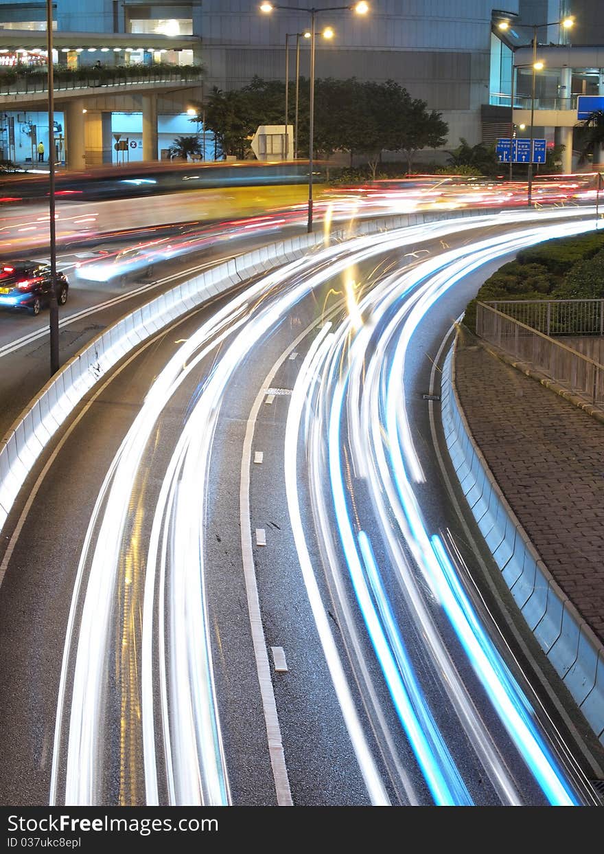 Fast traffic on the road at night. Fast traffic on the road at night