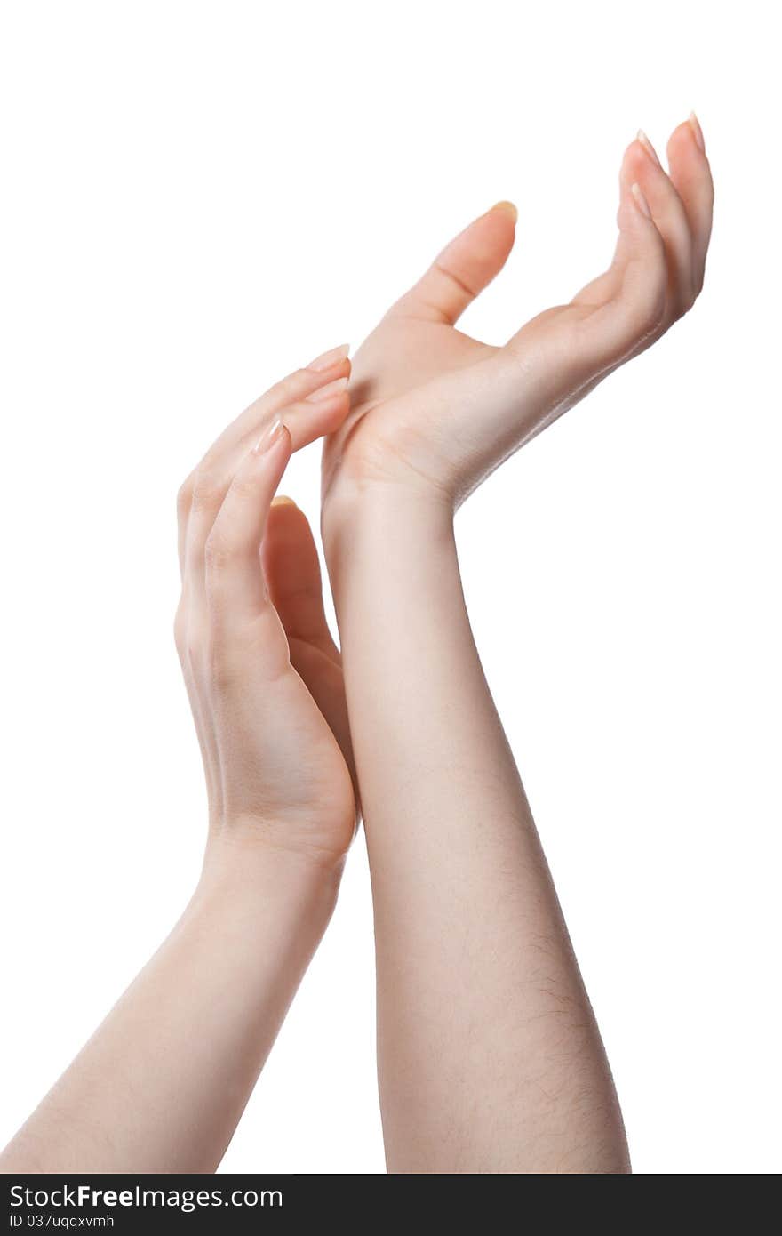 Figure from female hands isolated