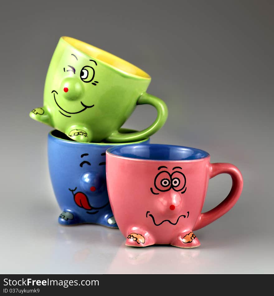 Caricature of a stained cup for children