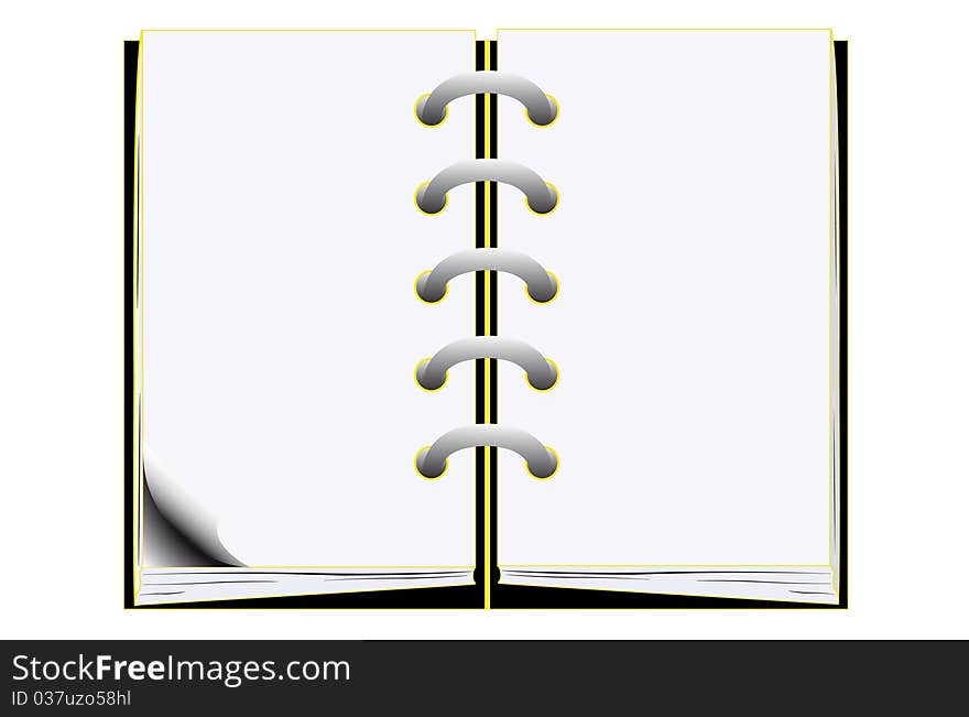 Vector illustration of notebook under the white background