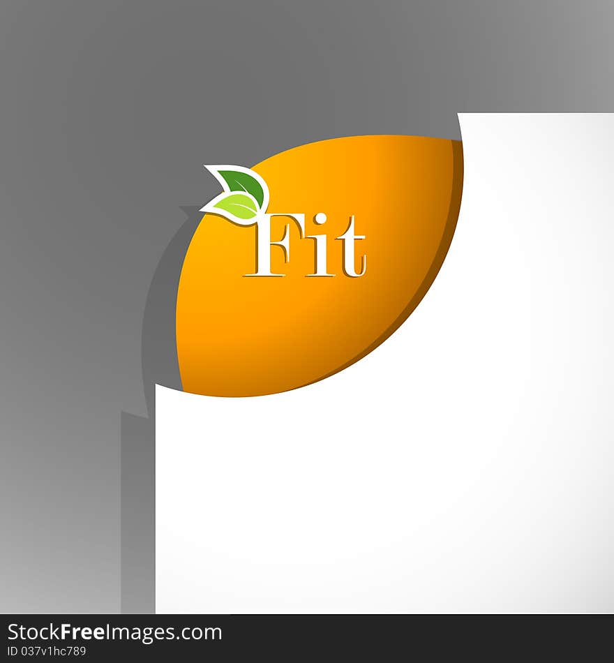 Paper corner with fit sign. Vector art