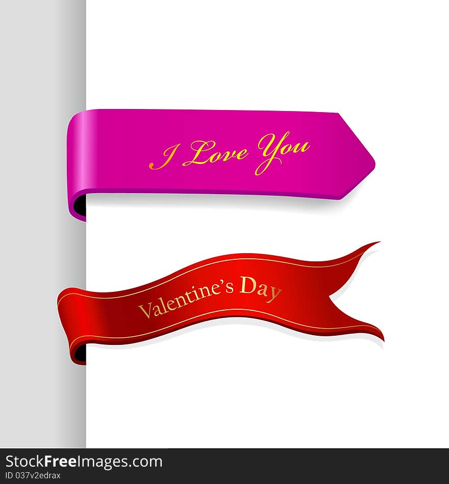 Set of Valentine s Day ribbons.