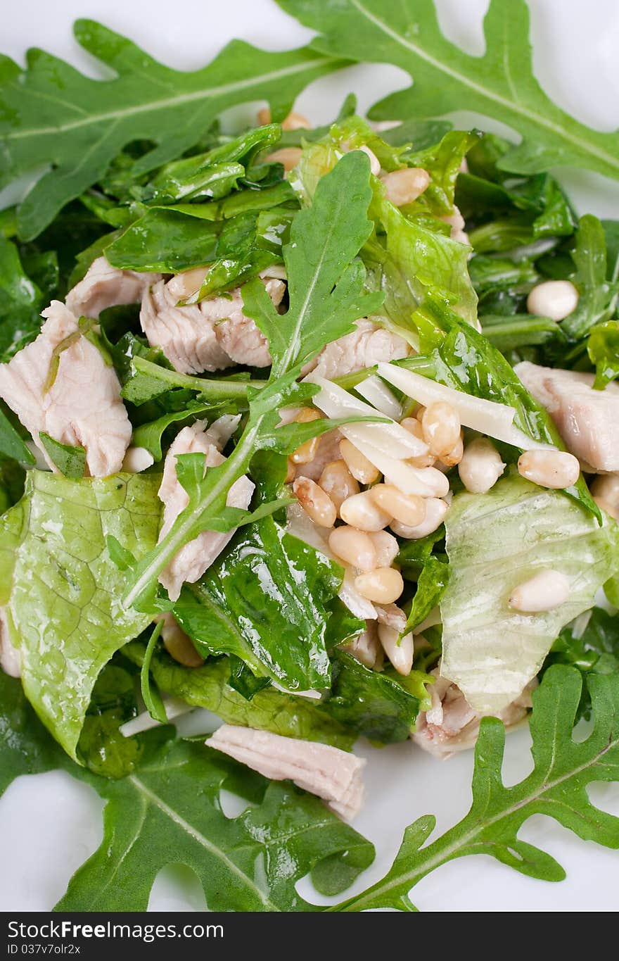 Salad with turkey