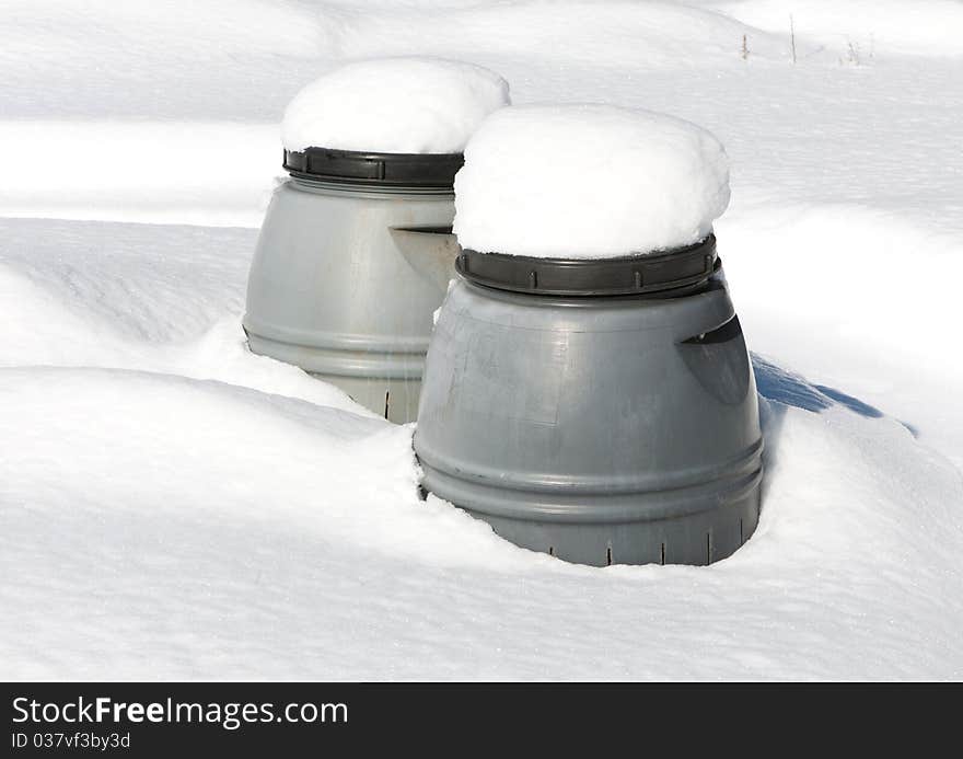 Closeup of Compostors in the Snow