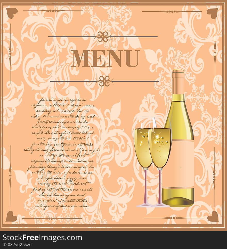 Template design of menu for restaurantes and cafes. Template design of menu for restaurantes and cafes