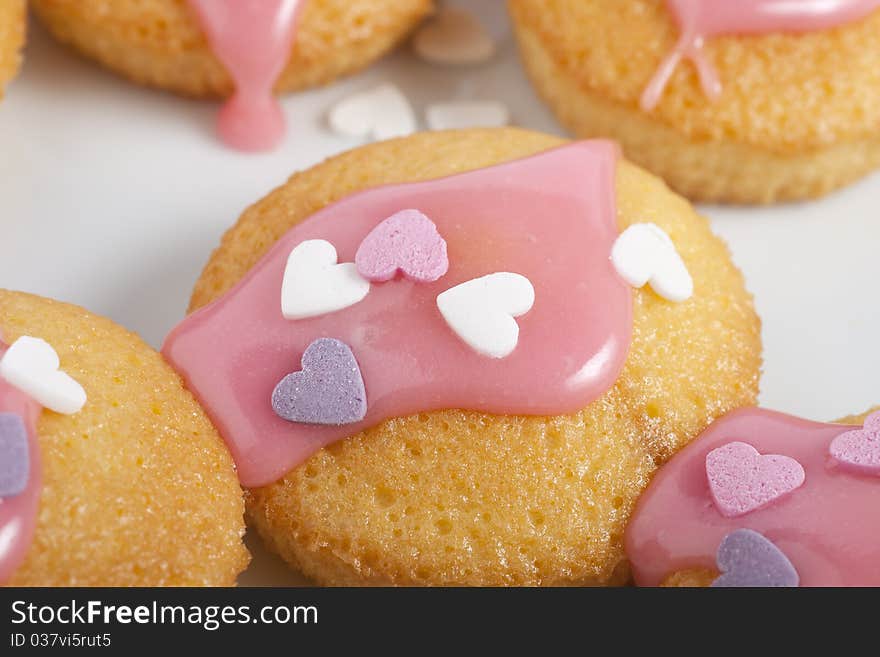 Cupcake with Icing and Hearts