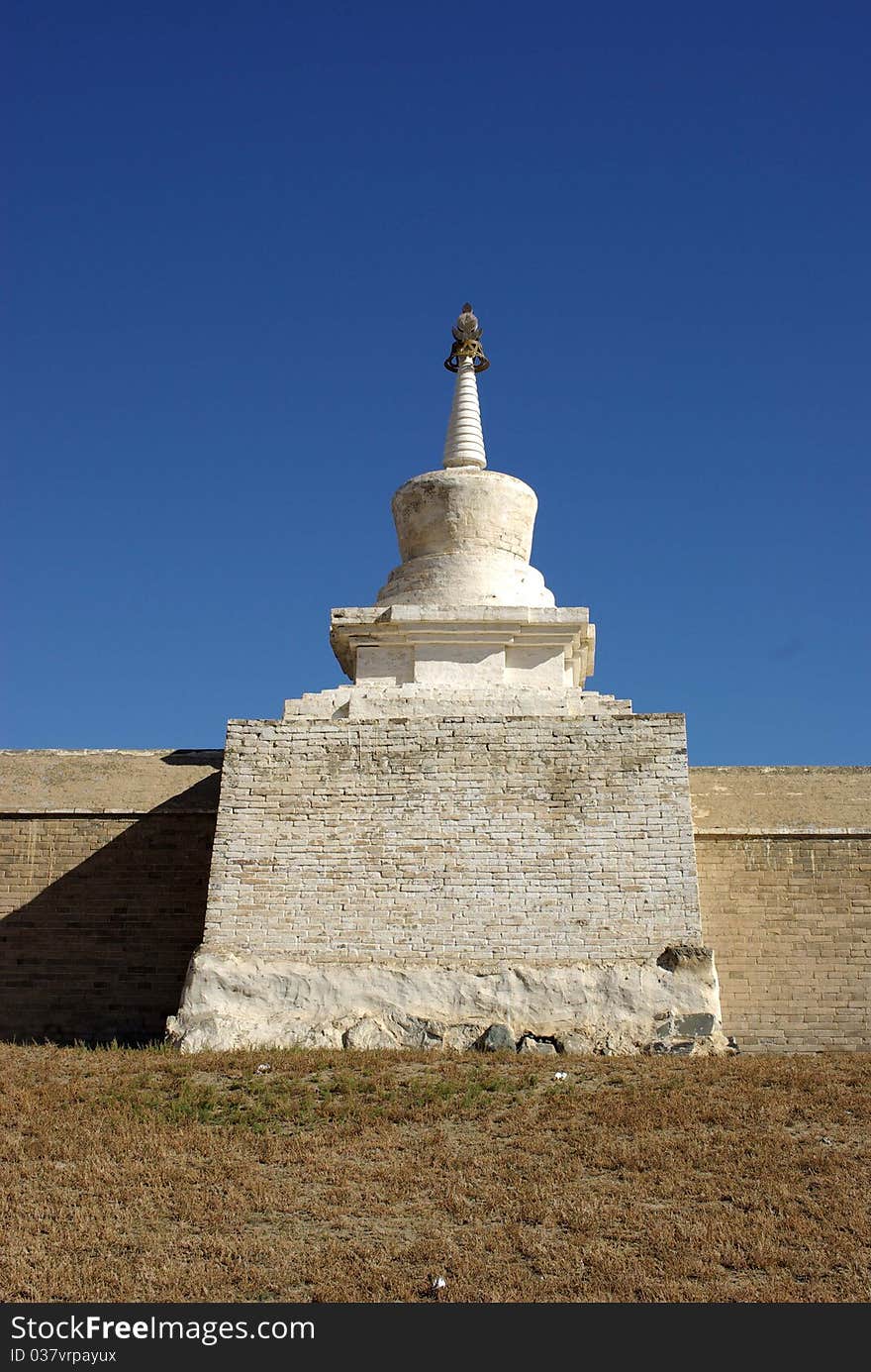 A stupa in Mongolia, in Asia