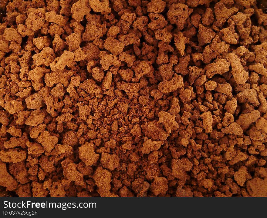 Instant coffee background close up