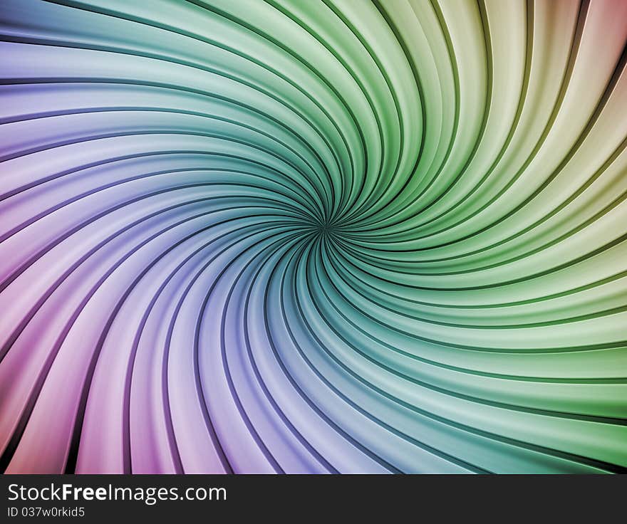 Green,purpleand blue swirl over  white background . Abstract illustration