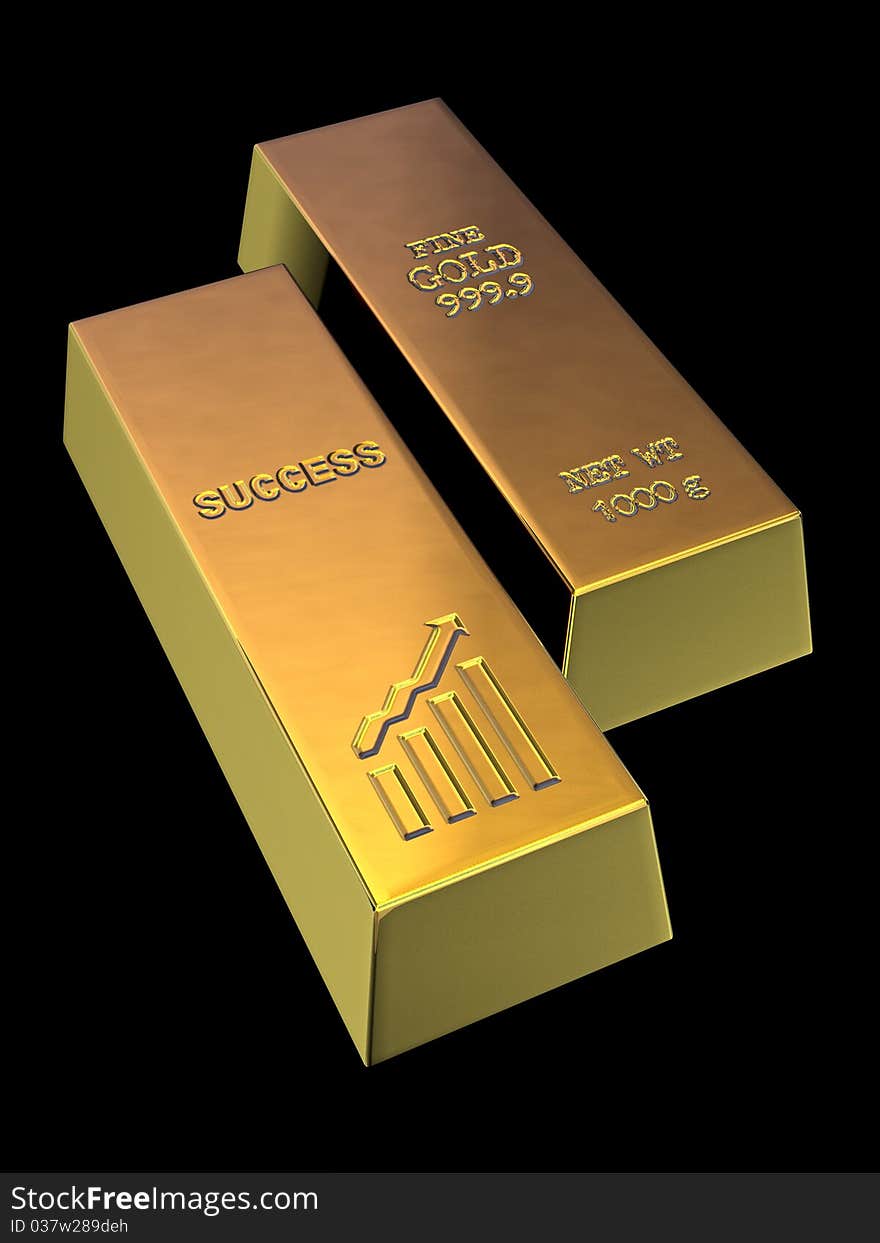 Success, Three-dimensional gold bullion.