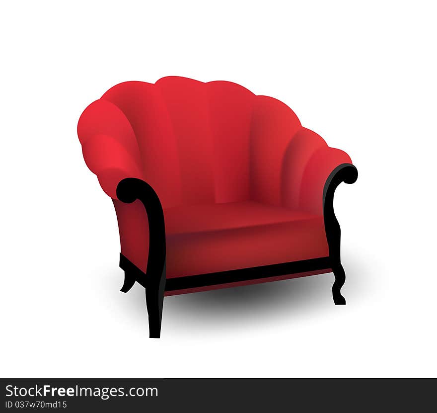 Retro armchair isolated on white background.