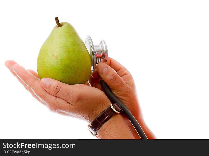 Checking Pear with Stethoscope