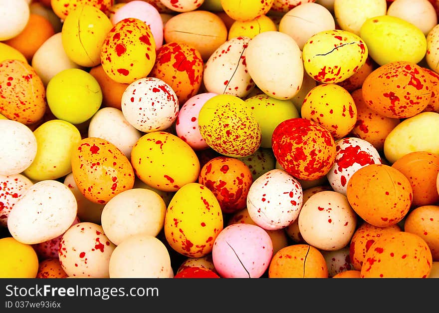 Easter colorful candy eggs closeup picture. Easter colorful candy eggs closeup picture.