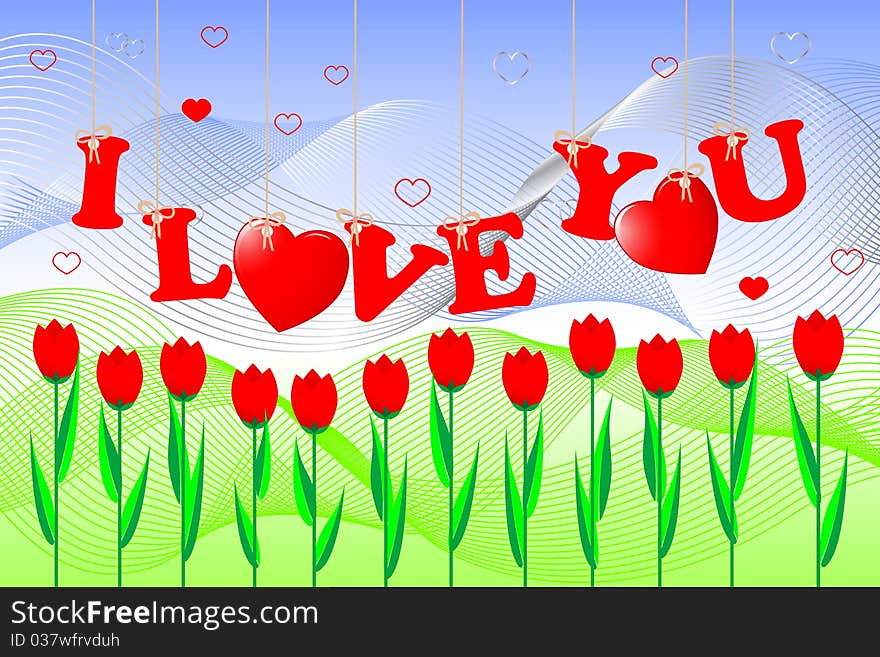 Love messages with flowers. vector. Love messages with flowers. vector.