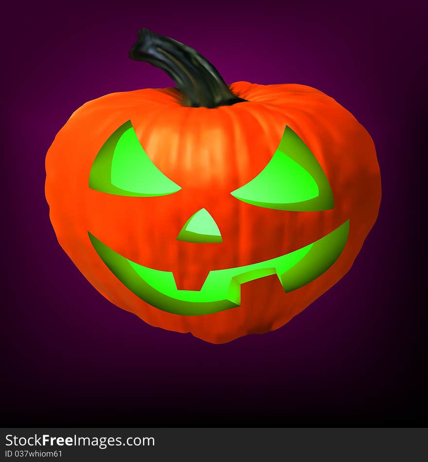 A ceramic halloween jack o lantern pumpkin. EPS 8