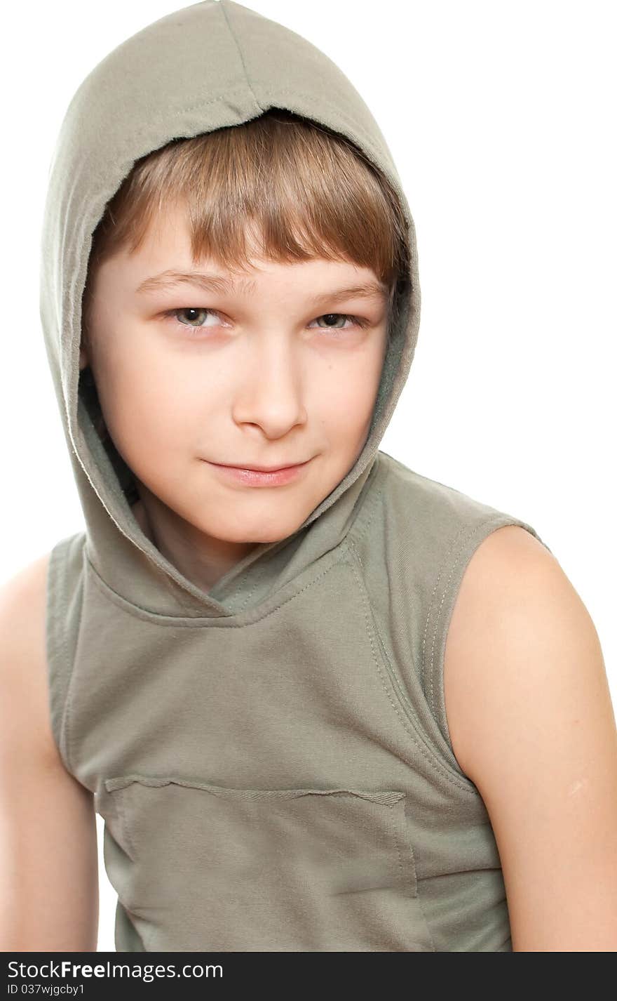 Portrait of a teenager isolated on a white