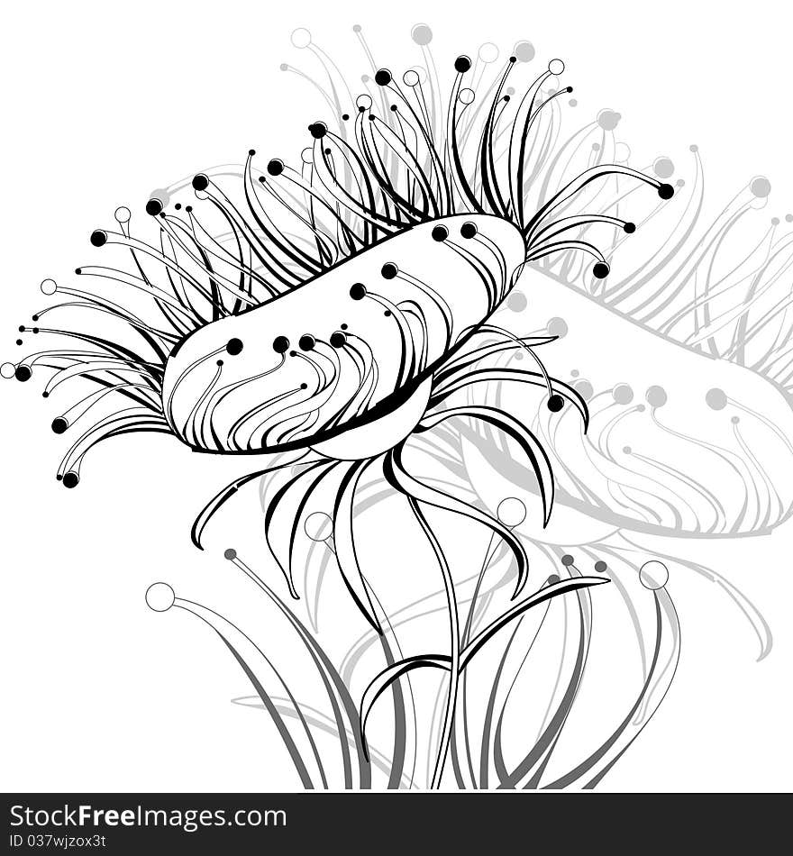 Beautiful flower. Universal template for greeting card, web page, background