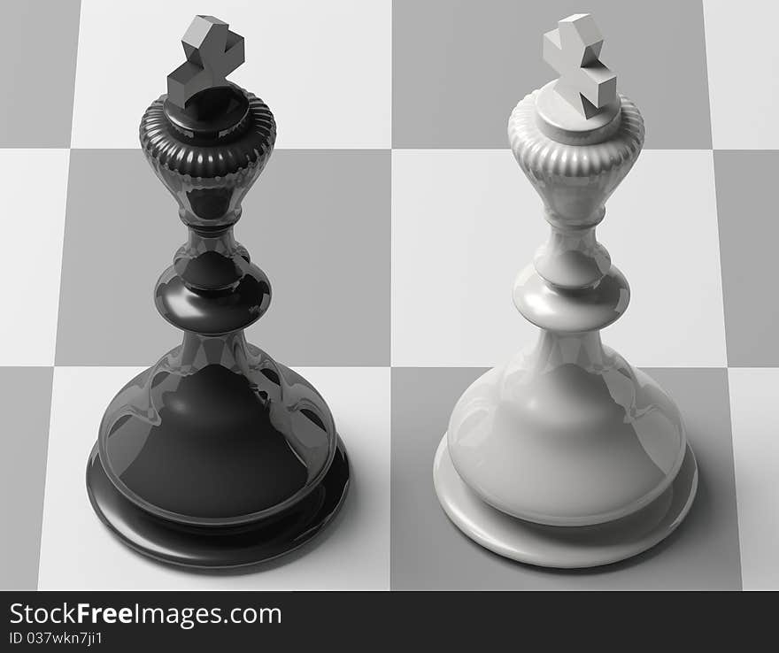 Chess board with figures Three Dimensional shape. Chess board with figures Three Dimensional shape