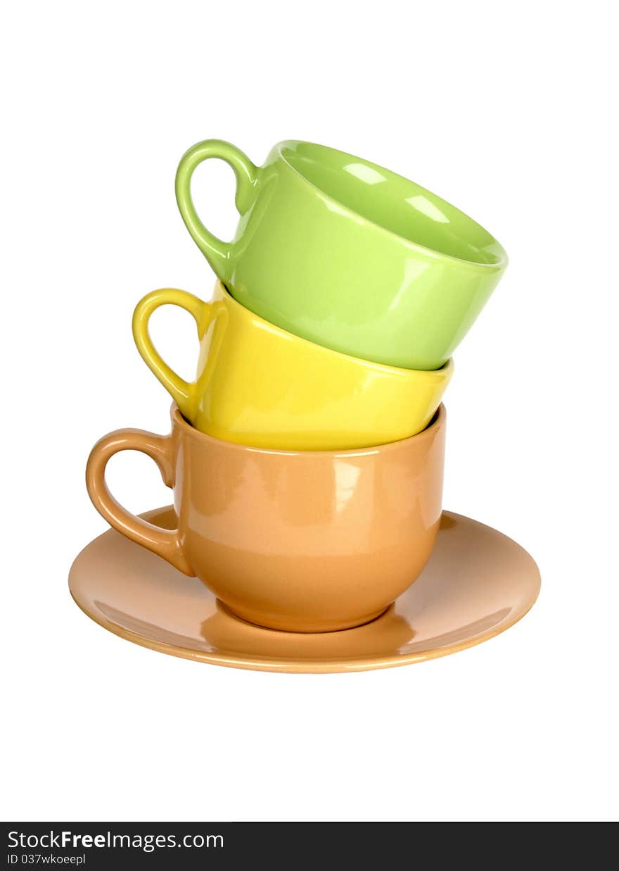 Colorful ceramic cups