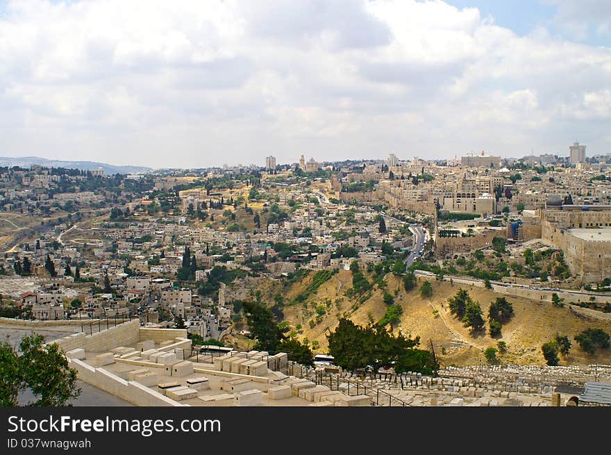 Panorama of Jerusalem. View from Mount of Olives (Israel). Panorama of Jerusalem. View from Mount of Olives (Israel)