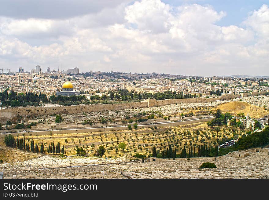 Panorama of Jerusalem. View from Mount of Olives (Israel). Panorama of Jerusalem. View from Mount of Olives (Israel)