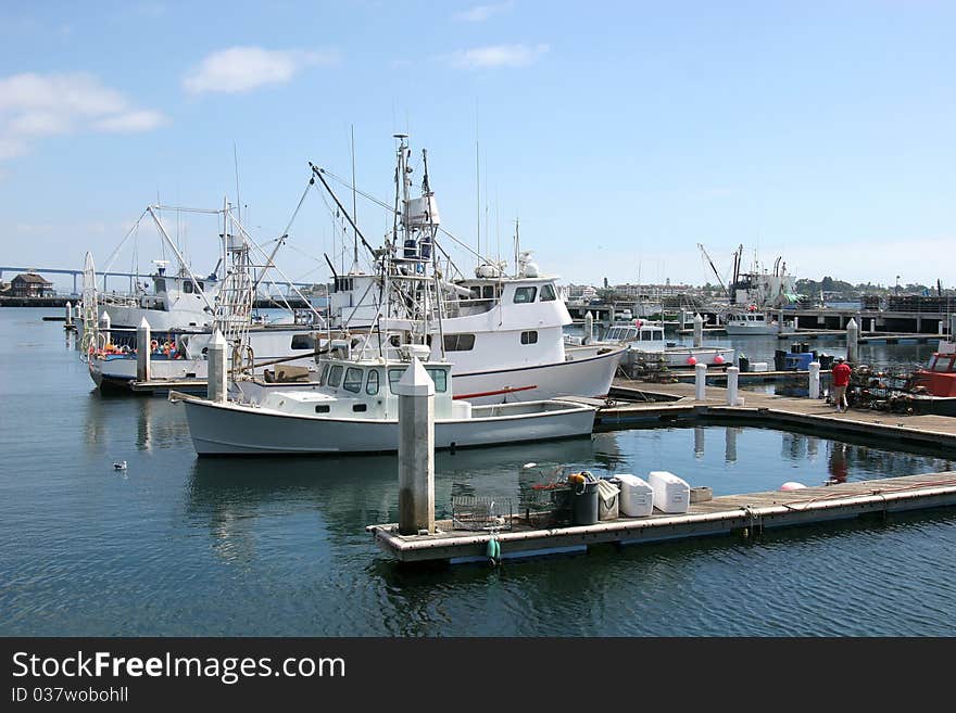 Fishing vessels at the marina in San Diego CA. Fishing vessels at the marina in San Diego CA.