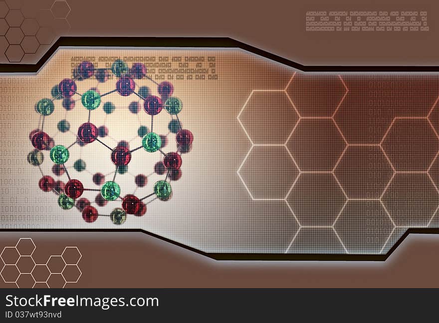 Molecules in abstract background