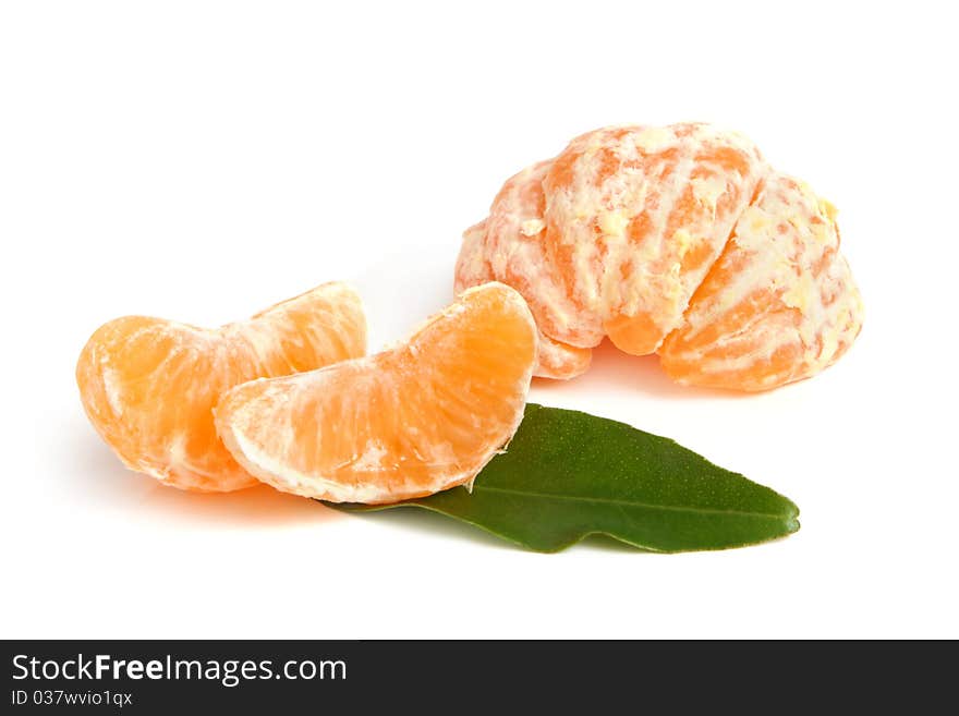 Slices of peeled tangerine