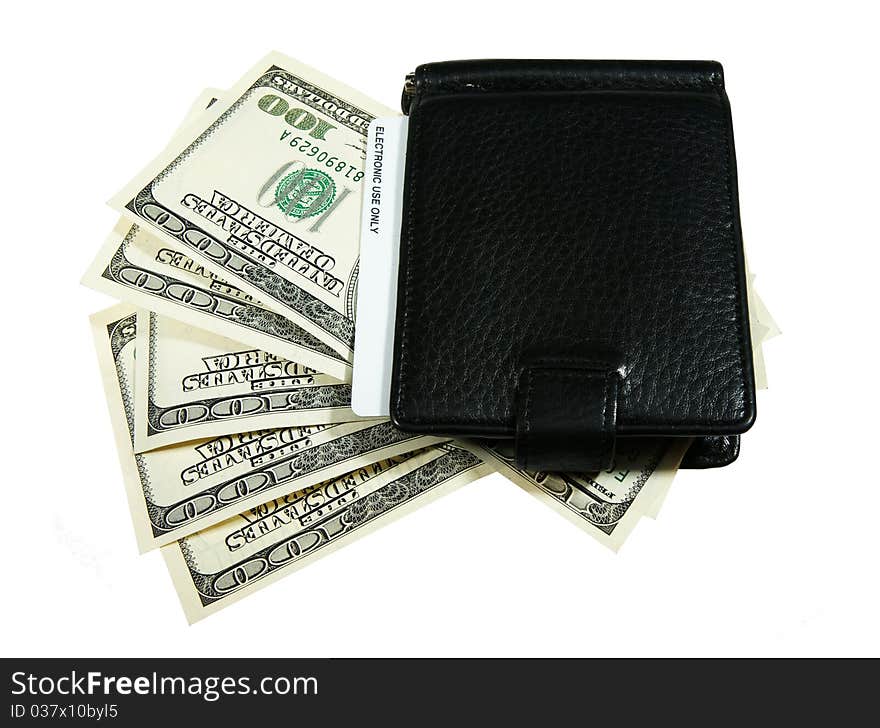 Wallet with dollars and credit cards