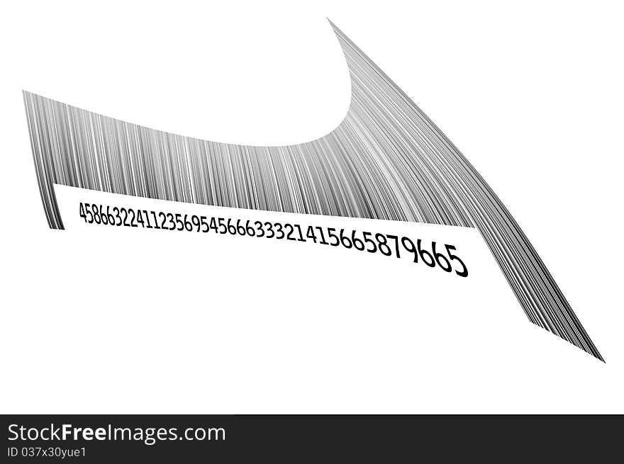 Deformed barcode isolated on white