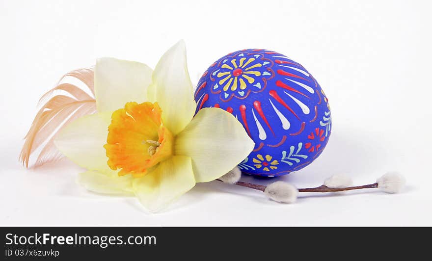 Easter composition on the white background