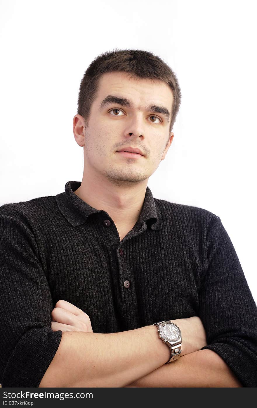 Portrait of a handsome young man on white background. Portrait of a handsome young man on white background