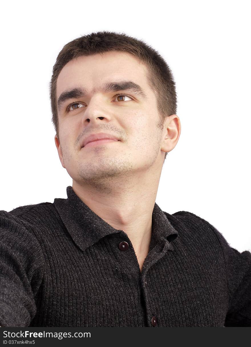 Portrait of a handsome young man on white background. Portrait of a handsome young man on white background